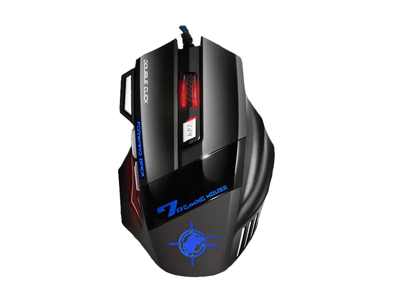 MS-7 Gaming Mouse USB Wired Computer Mouse RGB 7 Color Backlit 7200 DPI Gaming Mice, Silent Stable Mice for PC, Office, Learning, Gamer
