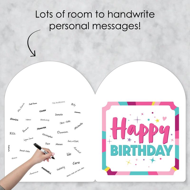 Big Dot of Happiness Girl 13th Birthday - Happy Birthday Giant Greeting Card - Big Shaped Jumborific Card - 16.5 x 22 inches