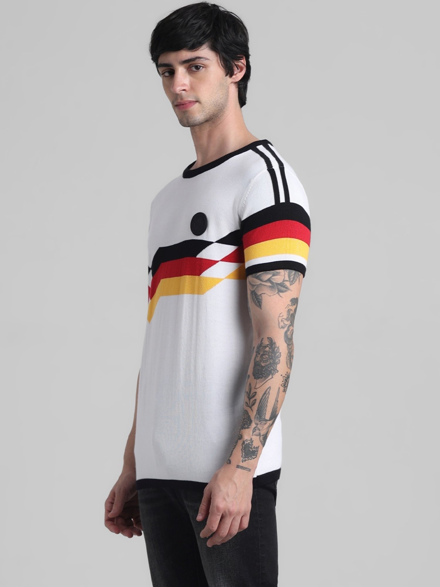 Duke Wine Self Striped Sweater