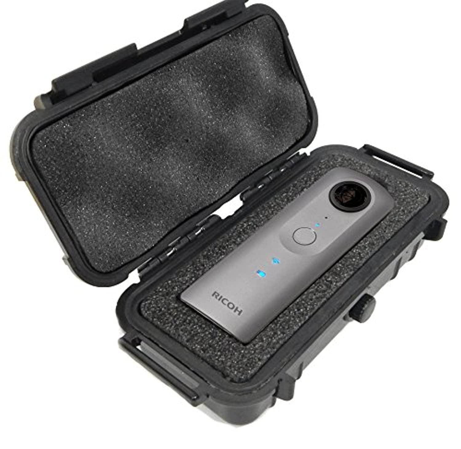 CASEMATIX Impact Protection WATERPROOF Travel Case For Ricoh Theta S Digital Camera and Theta M15 360 Degree Spherical Panorama Cameras - Includes Dense Absorbing Foam and Rubber Lining Seal