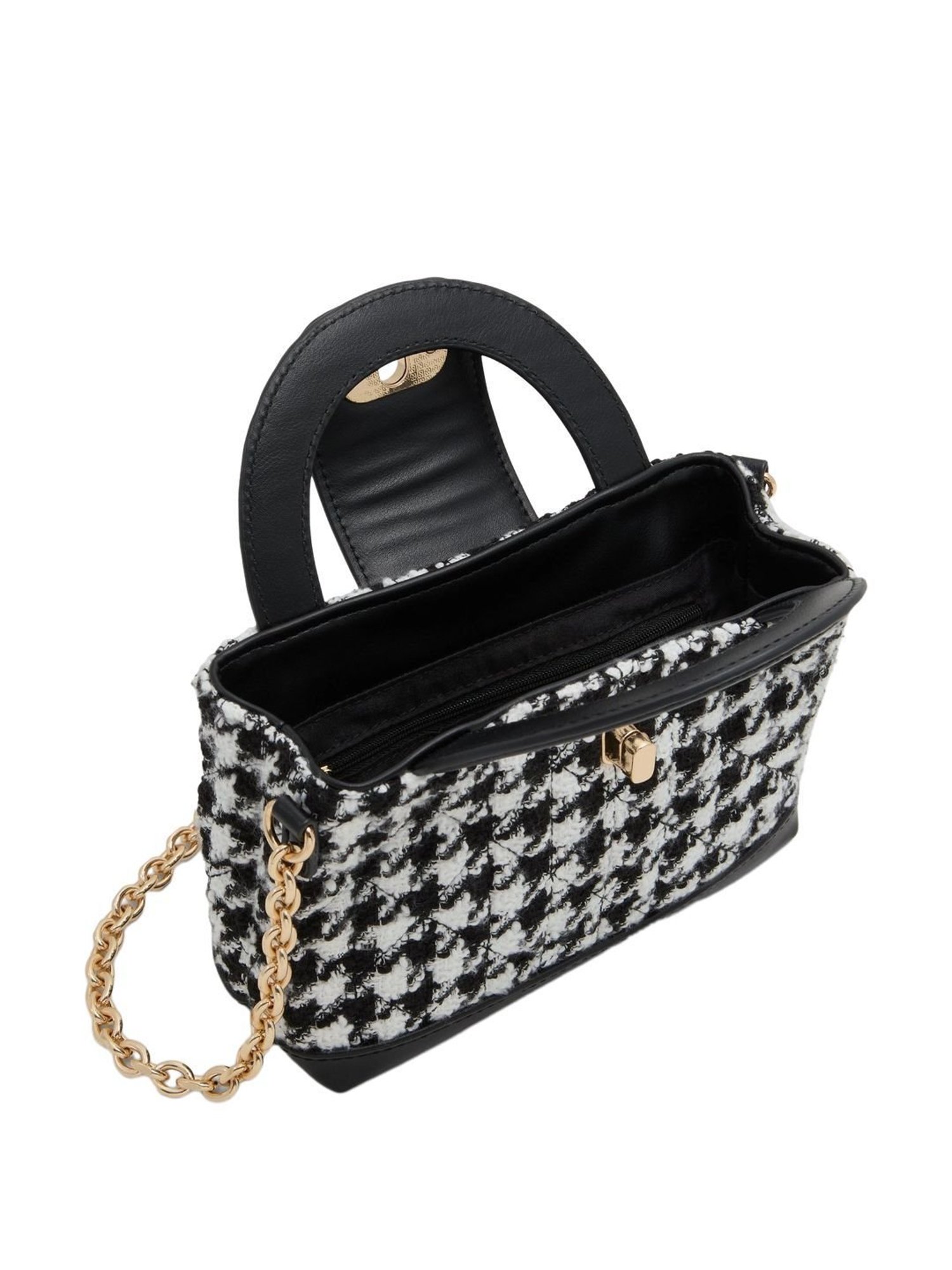 Call It Spring Black & White Printed Small Handbag