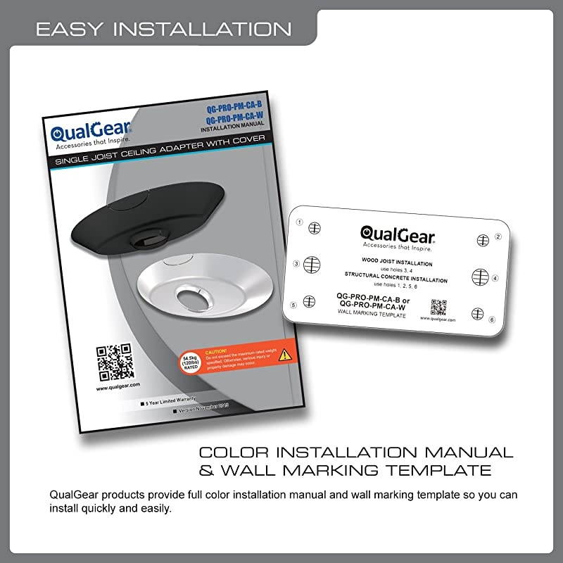 QGPROPMCAB ProAV Single Joist Ceiling Adapter for 15quot Npt Threaded Pipe Projector Accessory