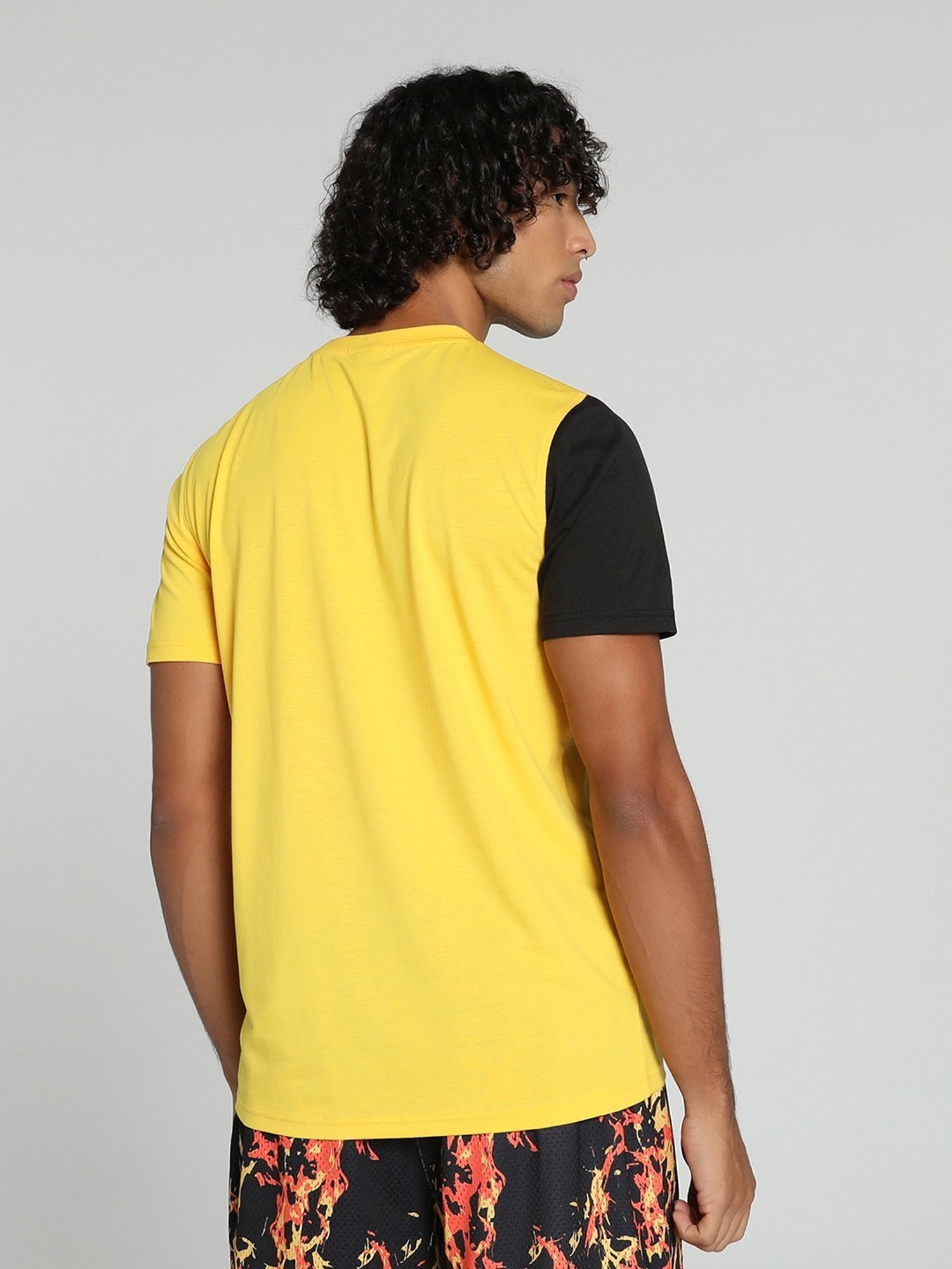 Puma Golden Ticket Gift Shop Yellow Regular Fit Printed Sports T-Shirt