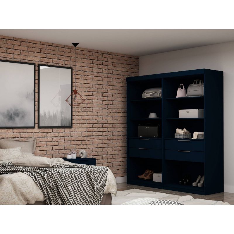 Mulberry 2.0 Sectional Wardrobe Closet Blue - Manhattan Comfort