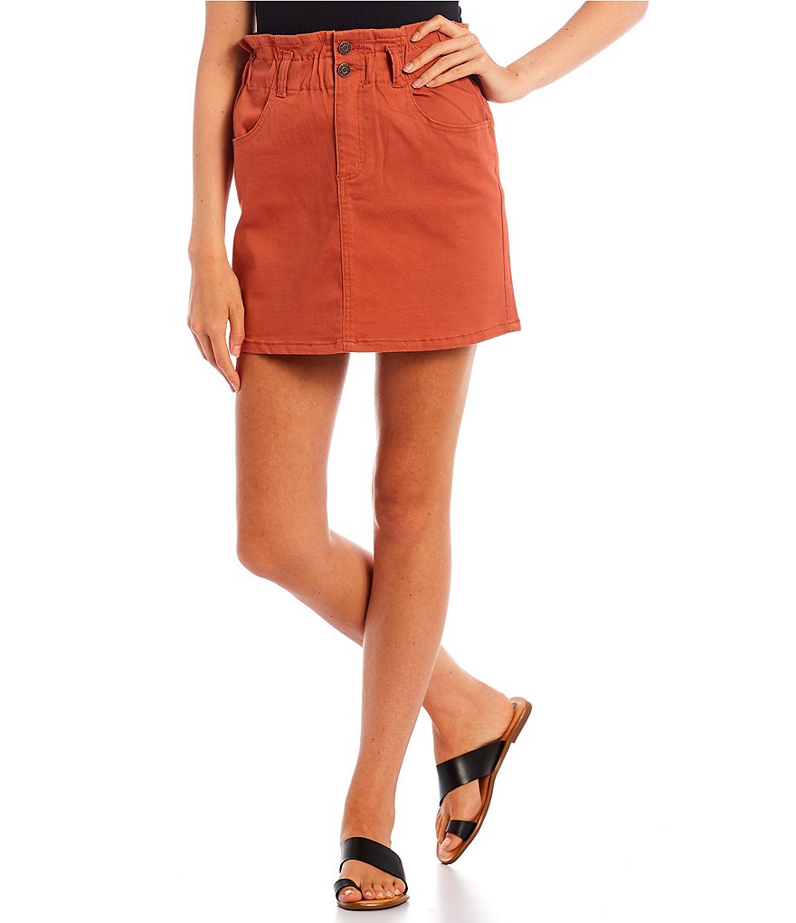Jolt Paperbag Waist Twill Skirt