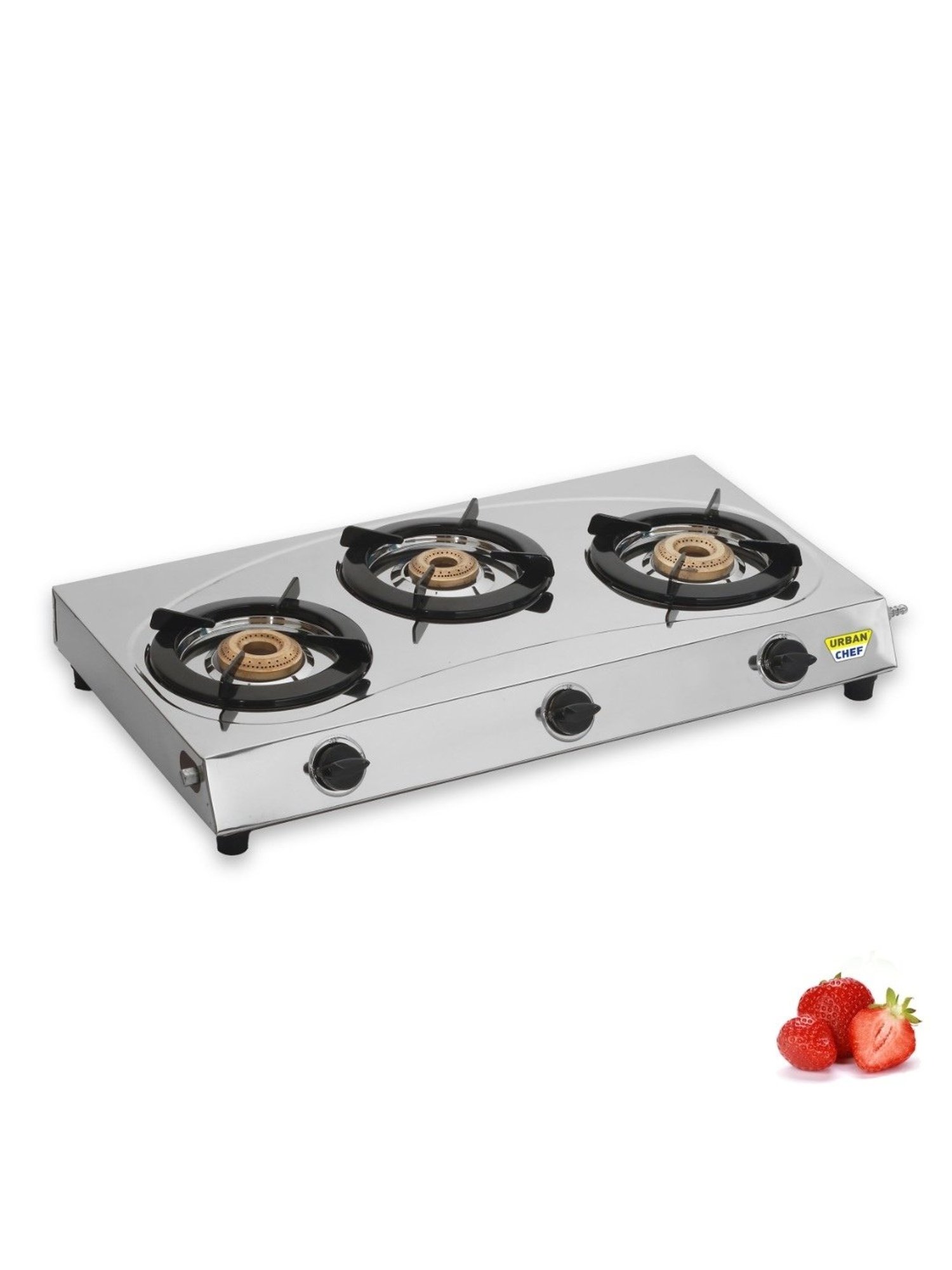 Urban Chef Gas Stove with 3 Burners ( Silver/Black )