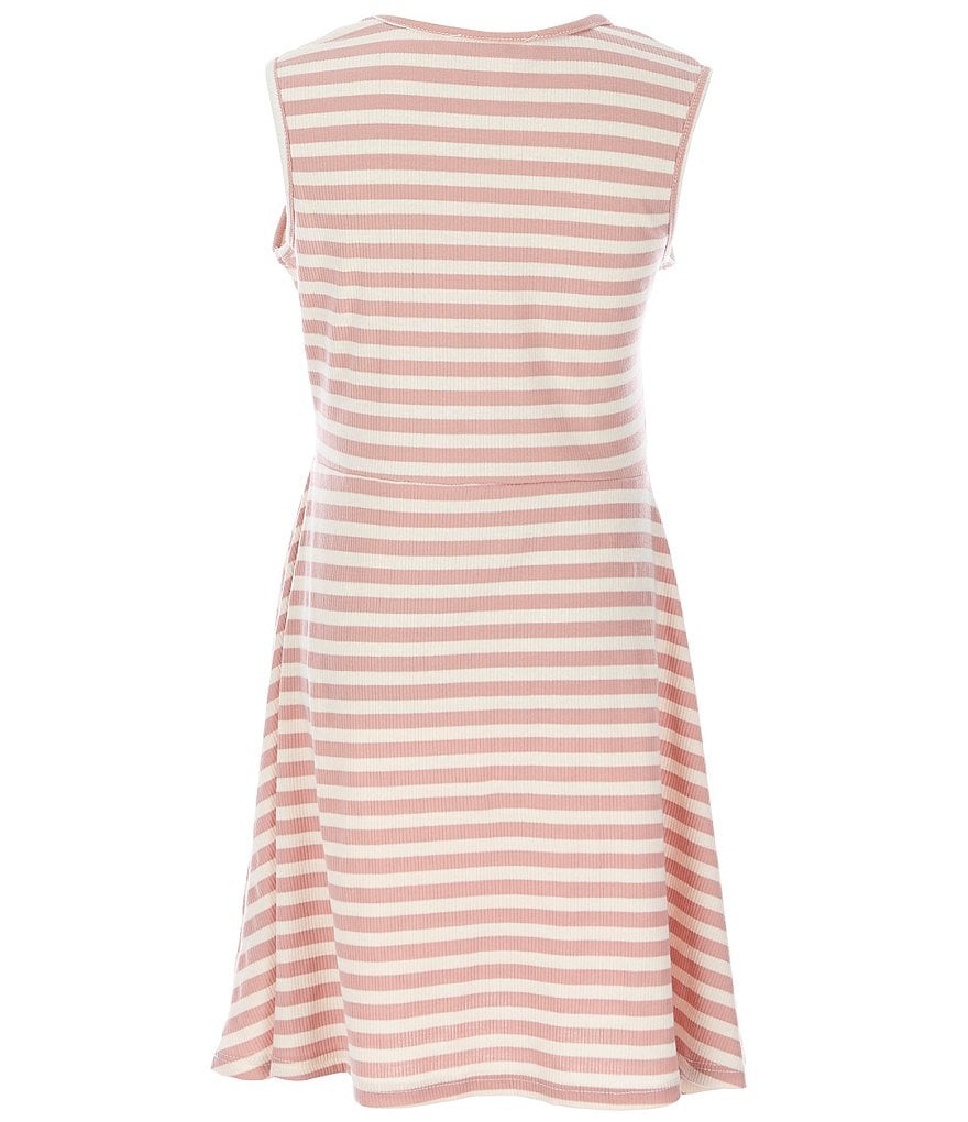 Beautees Big Girls 7-16 Miter-Stripe Fit-And-Flare Dress