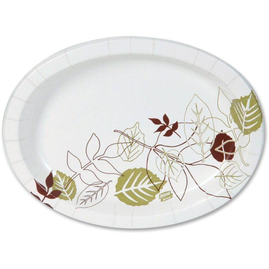 Ultra Pathways Heavyweight Oval Platters, 8 1/2 x 11, Green/Burgundy,