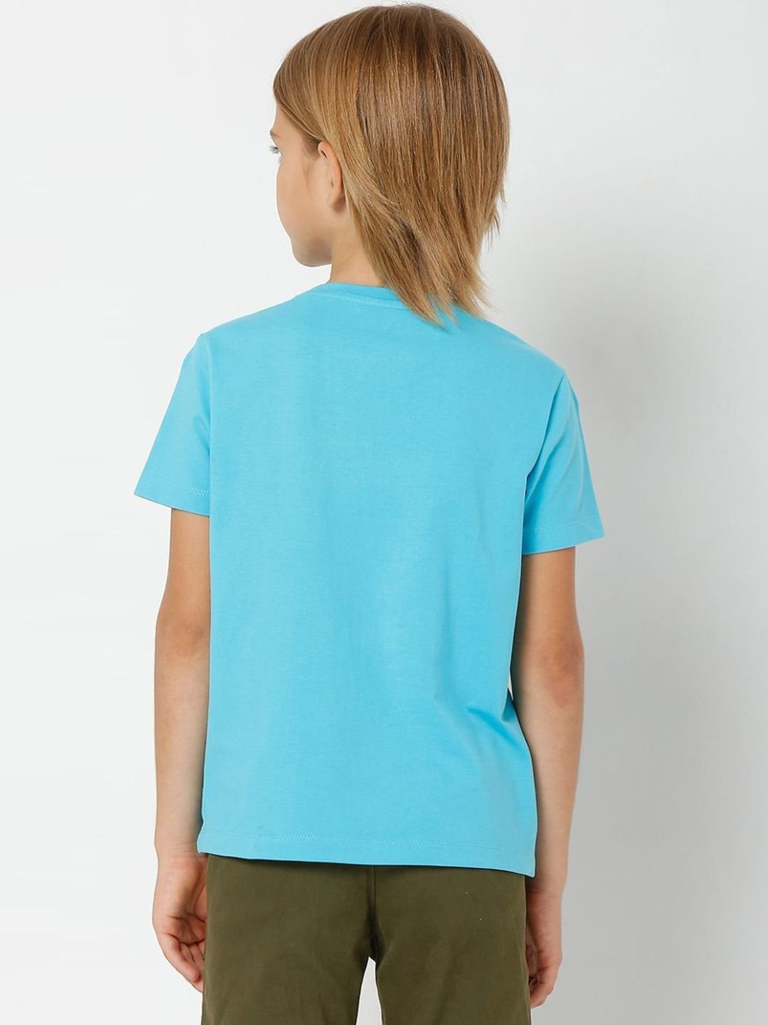 Gas Kids Blue Printed T-Shirt