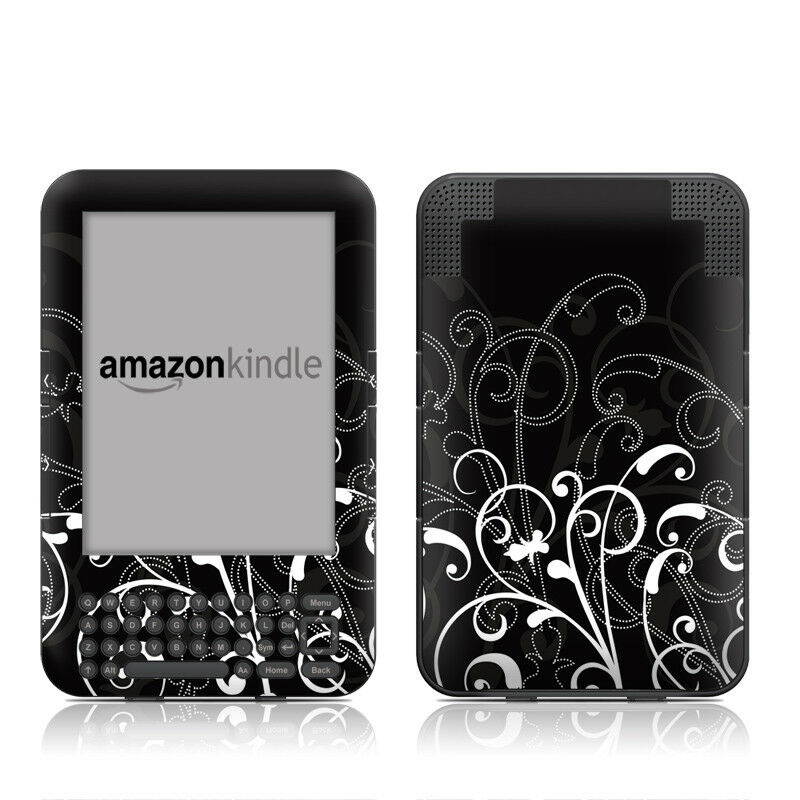 Kindle Keyboard Skin - B+W Fleur - Sticker Decal