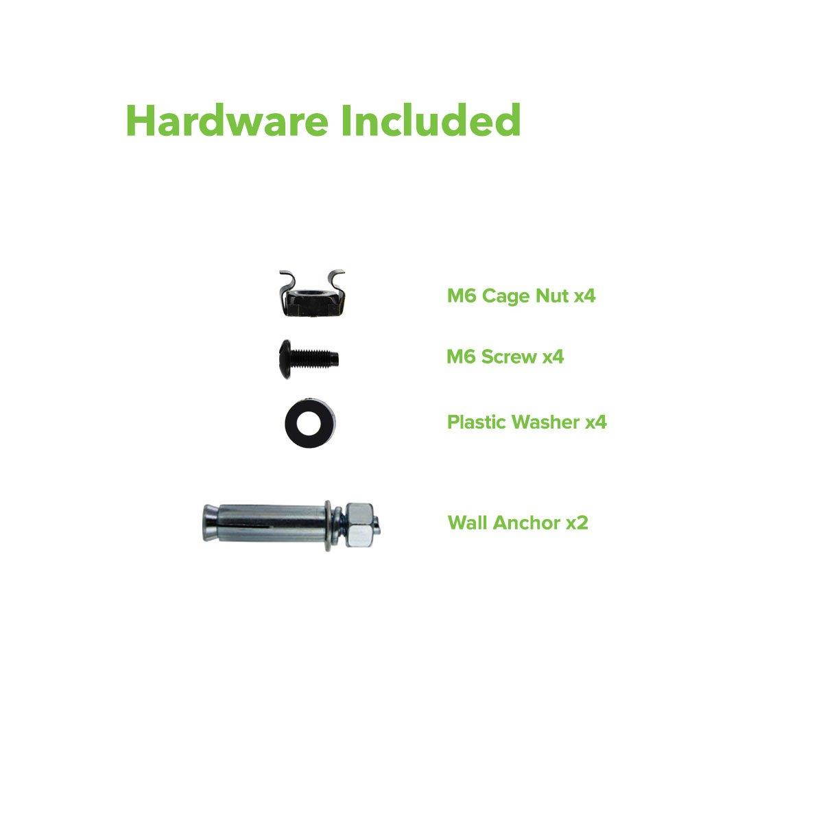 NavePoint 2U 19" Vertical Wall Mount Rack Wall Mountable Server Rack w/Hardware Black