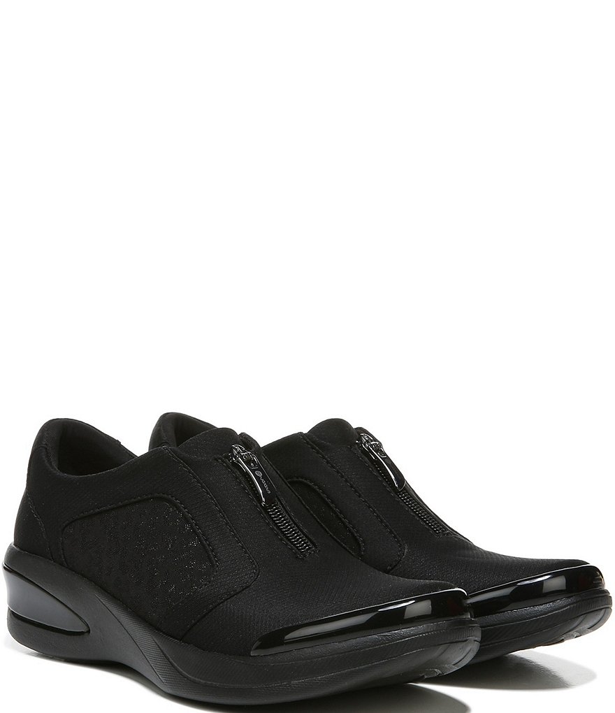 Bzees Florence Front Zip Slip-On Leopard Print Washable Sneakers