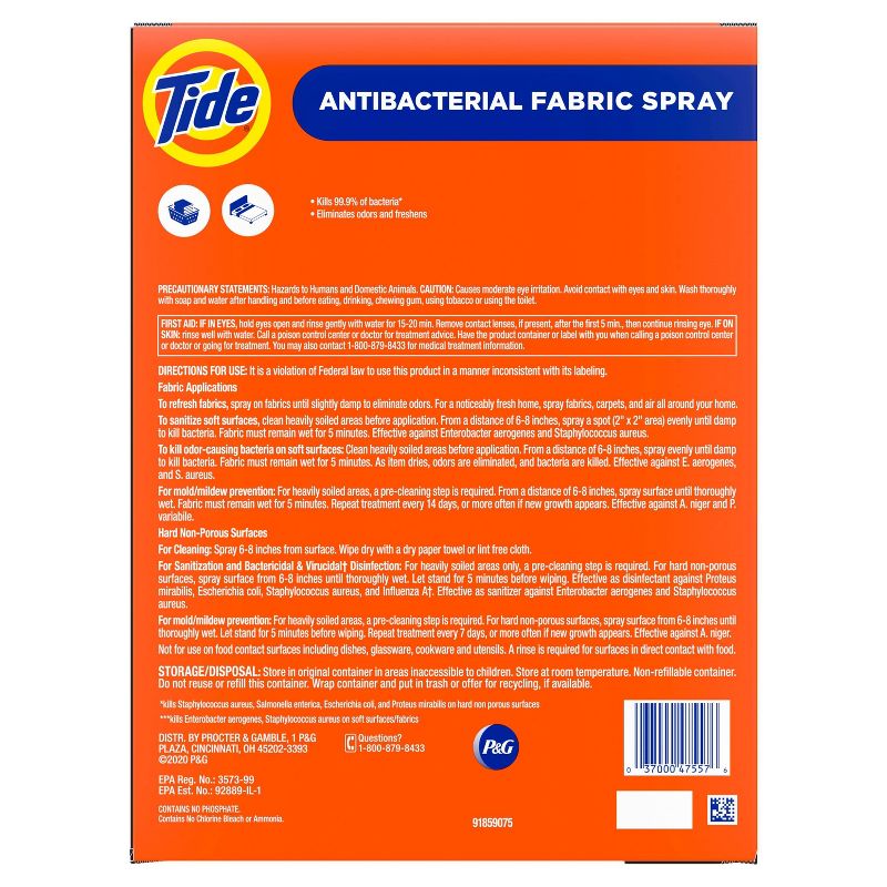 Tide Antibacterial Fabric Spray - 2pk/44 fl oz