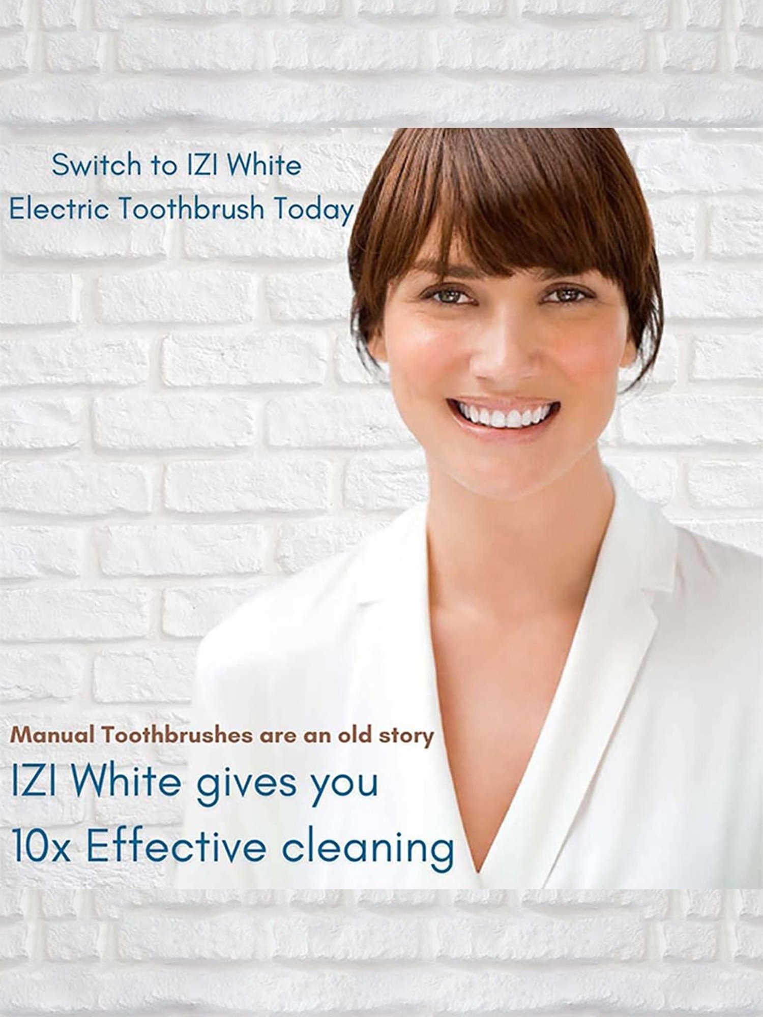 IZI White Ultra Sonic Rechargeable Whitening Electric Toothbrush (Black)