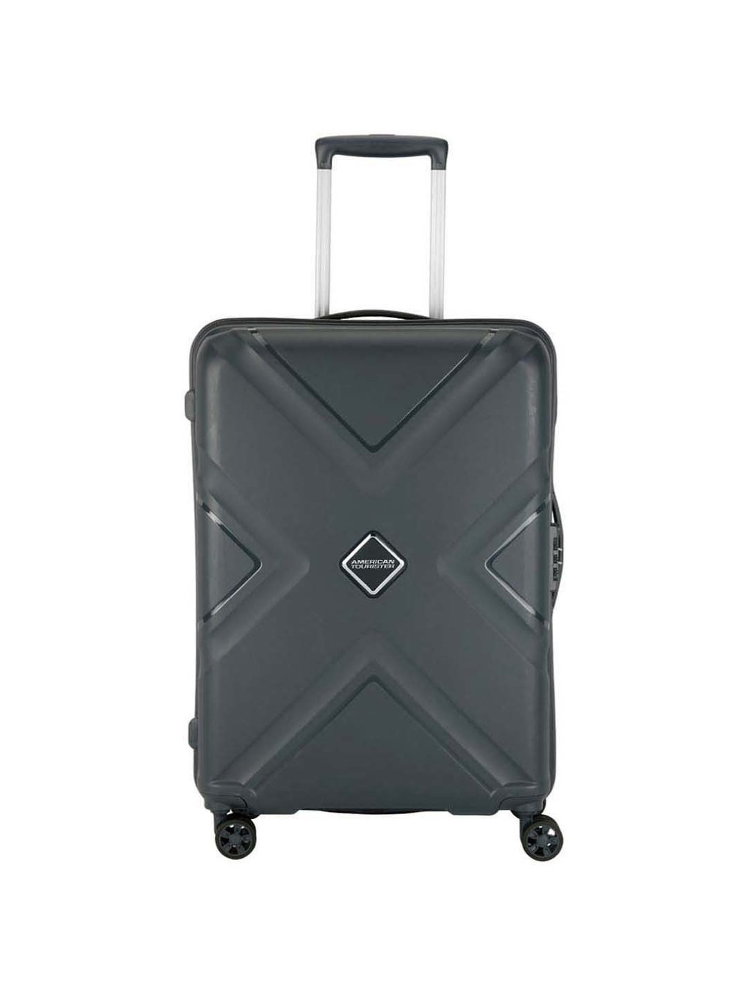 American Tourister Dark Slate Textured Hard Medium Trolley Bag - 48 cm
