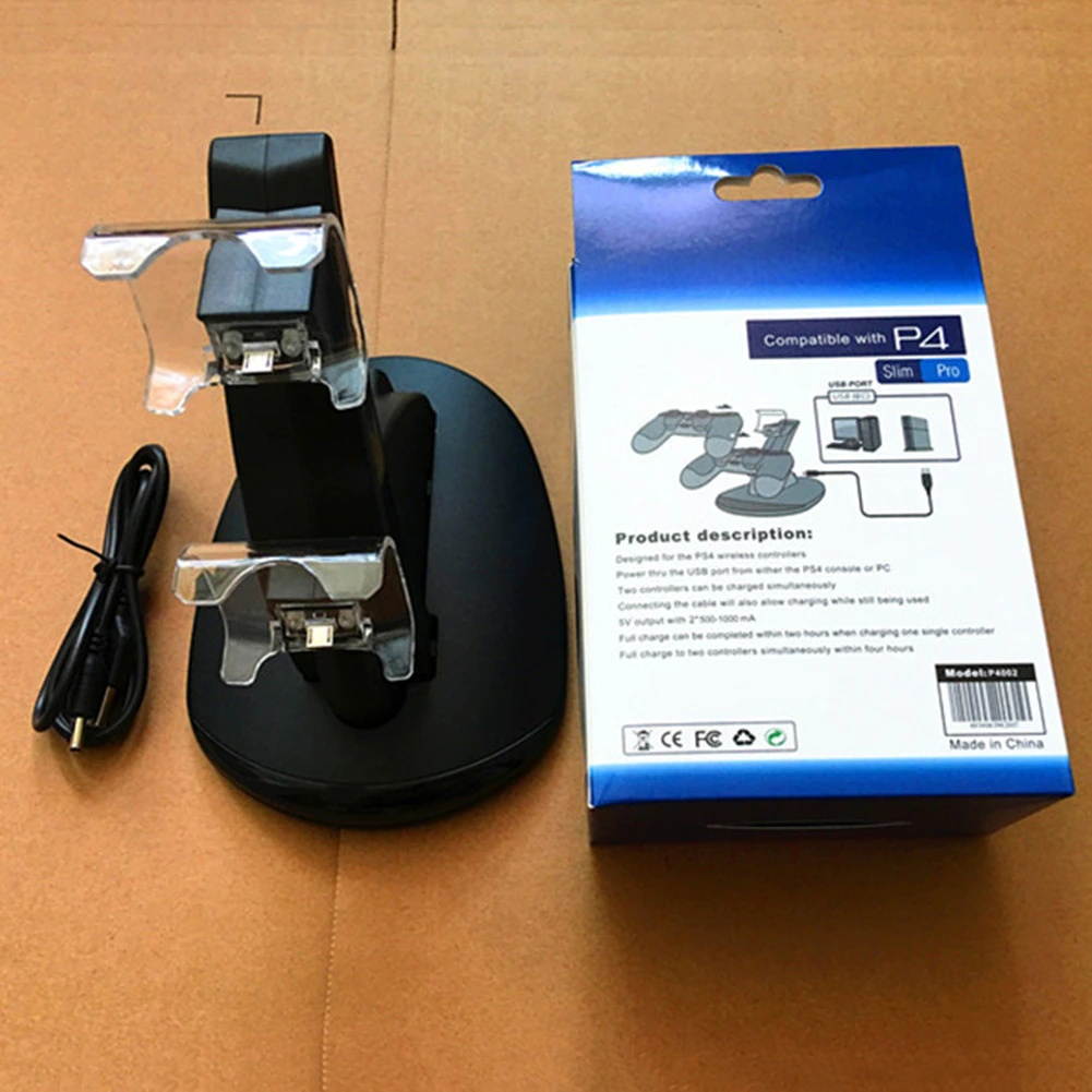 Dual USB Charger Dock Gamepad Controller Charging Stand Station for PS4 Joystick Electronic Machine Accessories