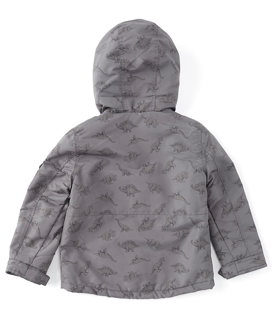 Class Club Little Boys 2T-7 Hooded Dinosaur Print Coat
