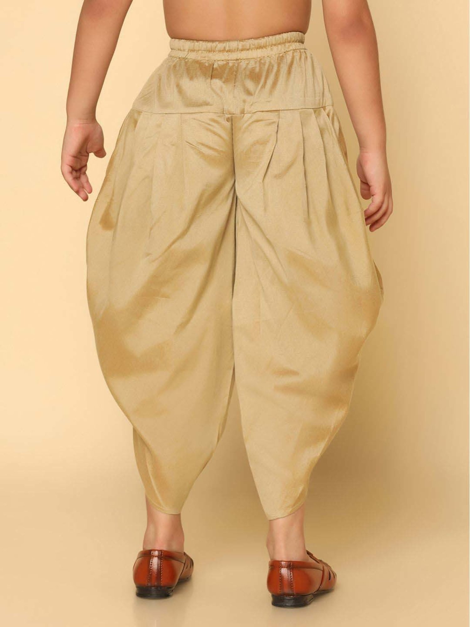 KISAH Kids Golden Cotton Regular Fit Dhoti Pants