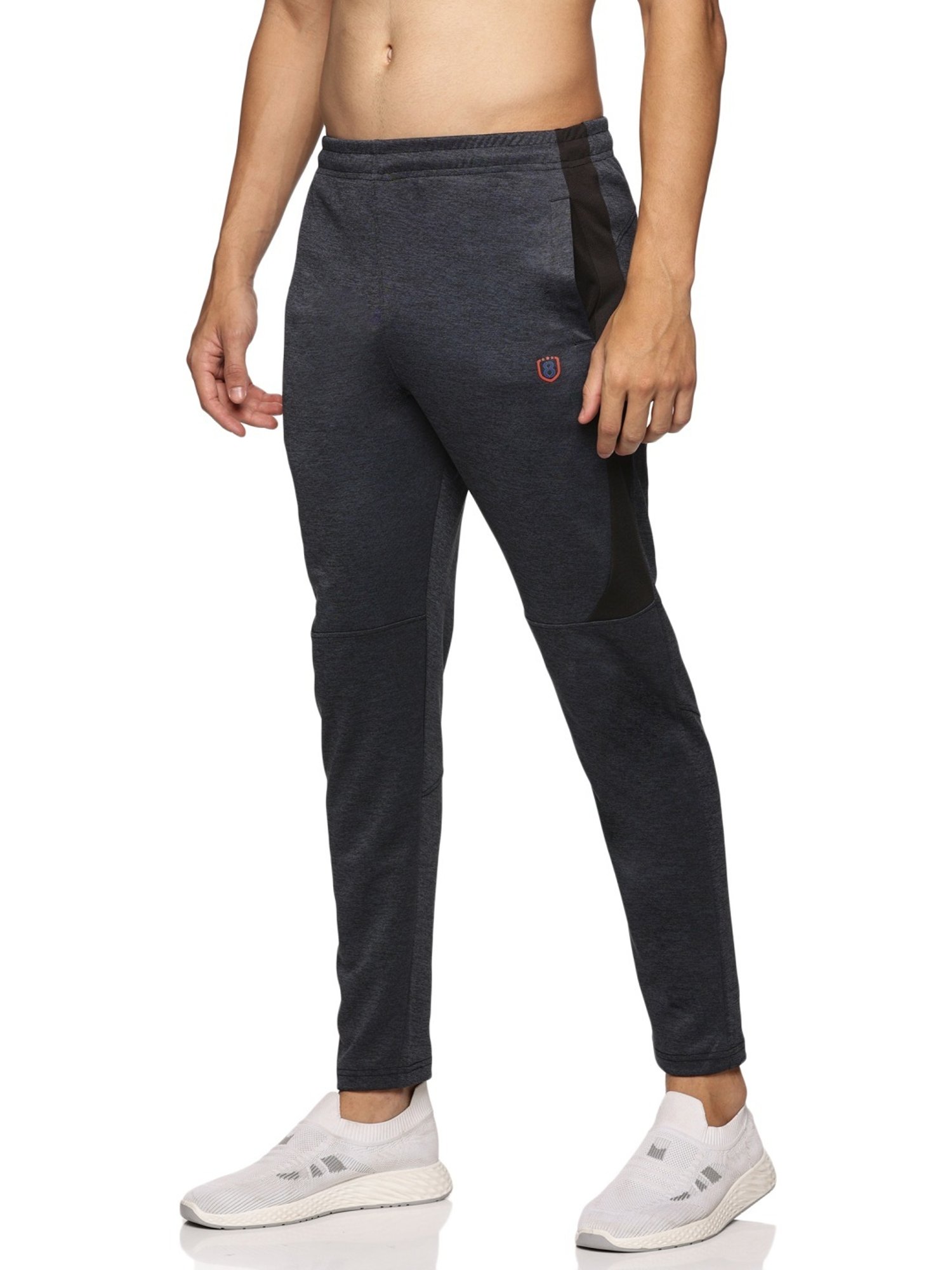 Domin8 Black Slim Fit Texture Trackpants