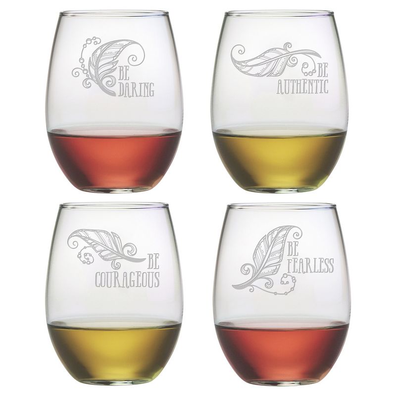 Susquehanna Glass Be Stemless 21oz Wine Glasses - Set of 4