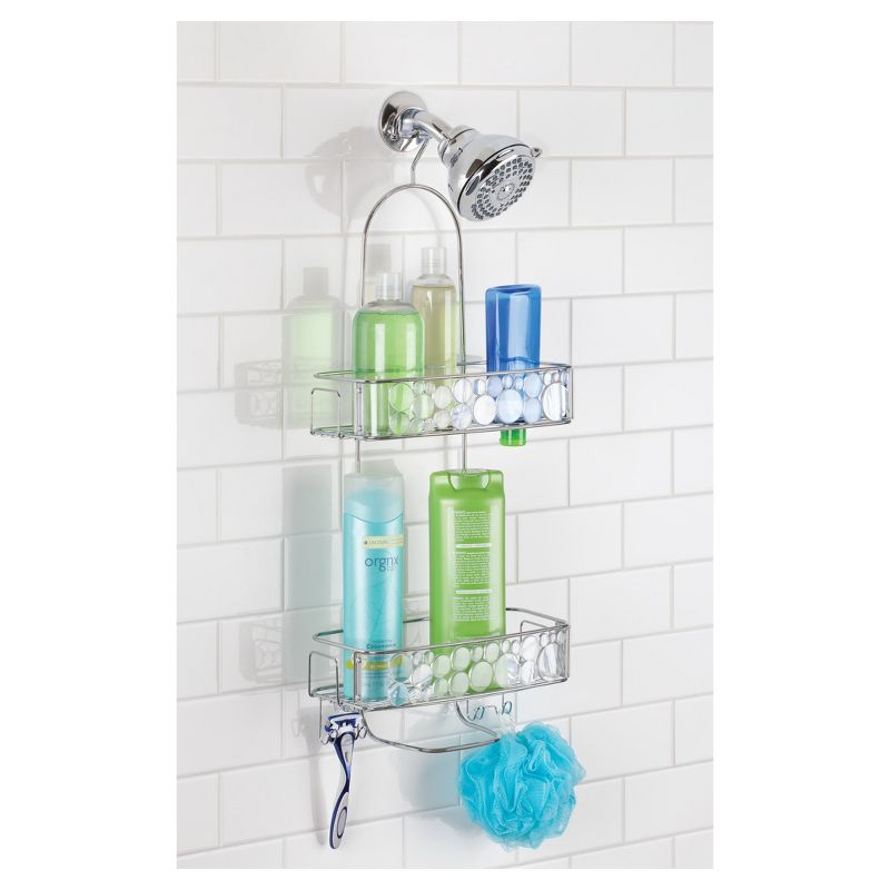 Bathroom Shower Caddy Extra Long Clear/Silver - InterDesign