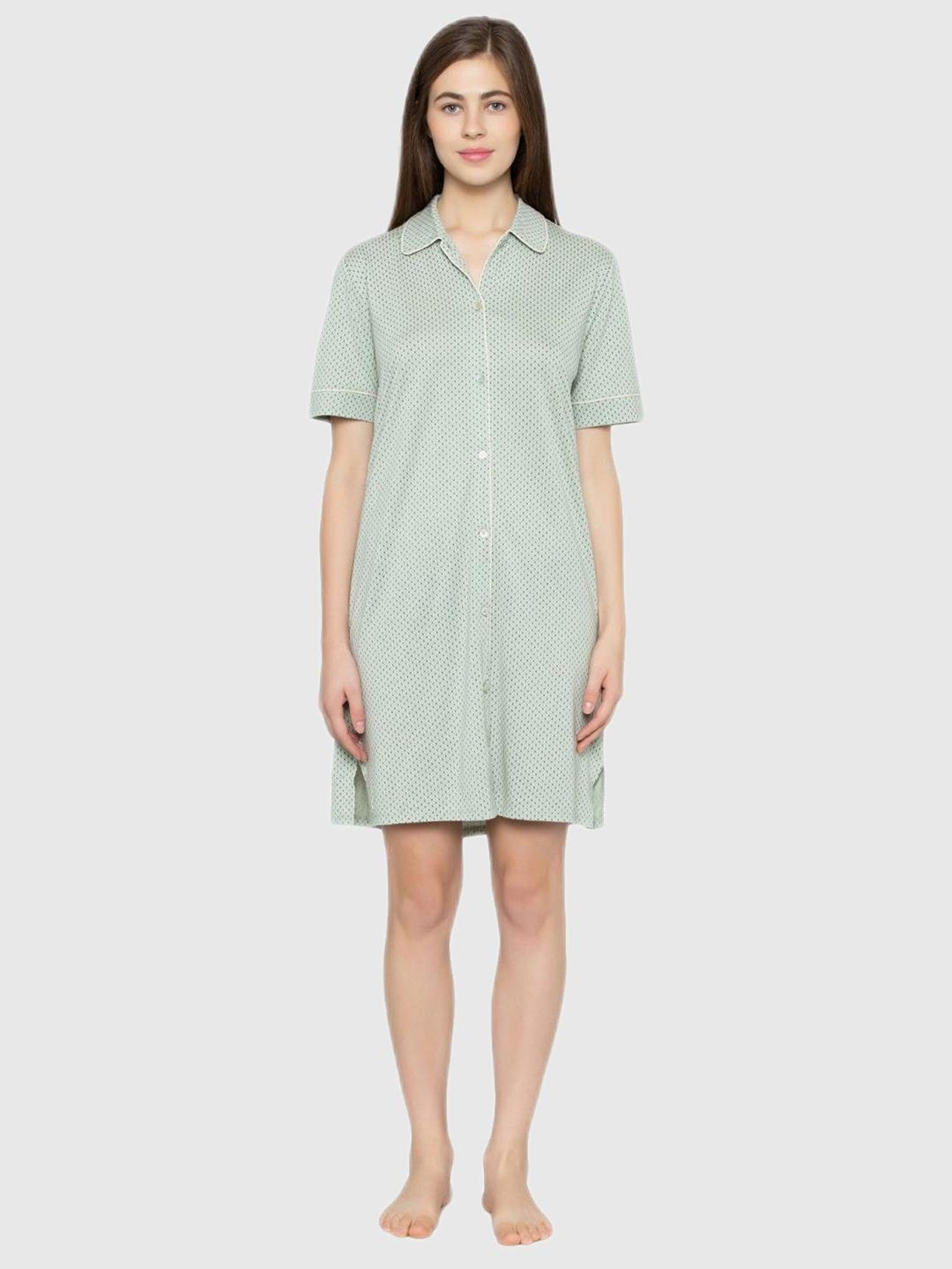 Triumph Green Polka Dot Night Dress