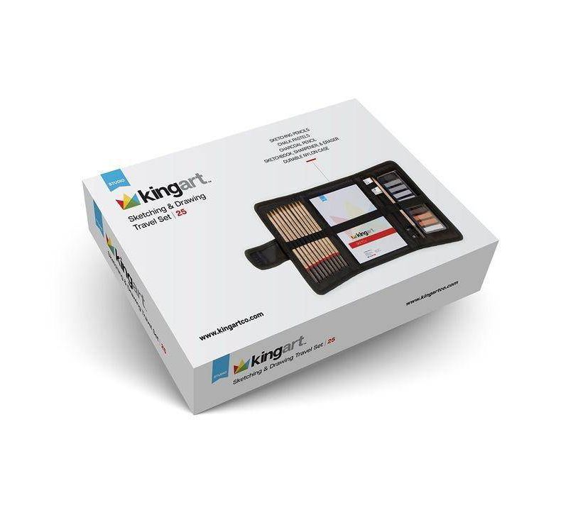 Kingart 78ct Travel Sketch & Draw w/Storage Bag Bundle