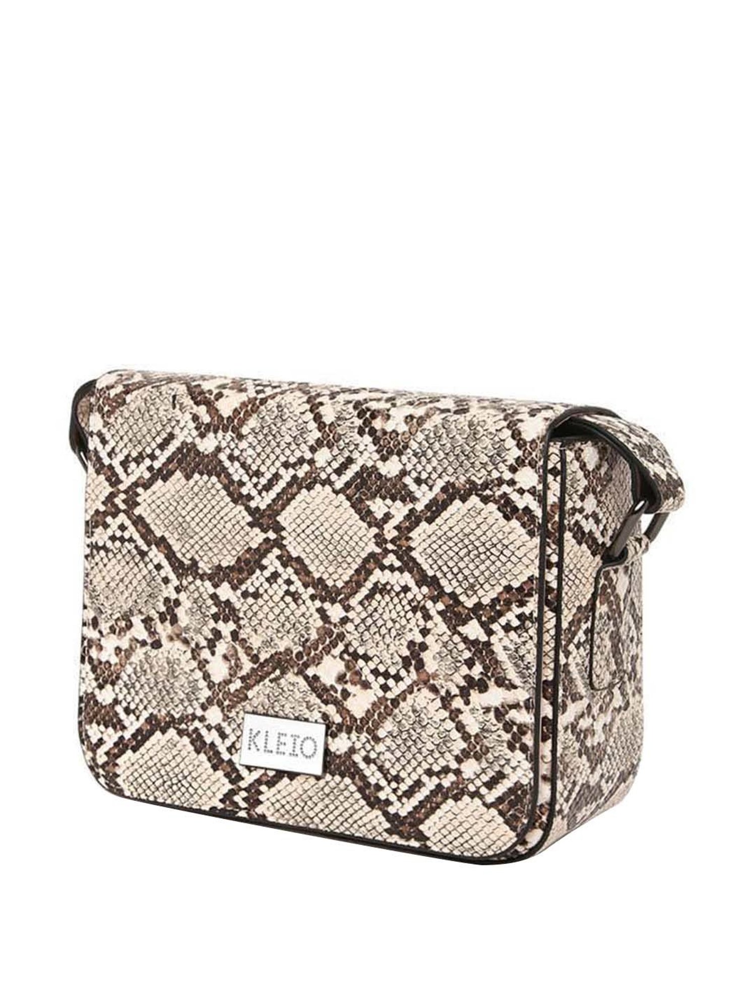 KLEIO Beige Textured Medium Sling Handbag