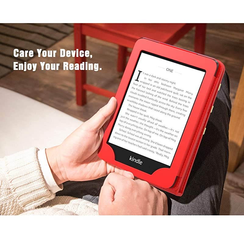 Case Compatible for Kindle Paperwhite E-Reader (10th Generation, 2018 Release) - Vertical Multi-Viewing Flip Stand Cover with Auto Sleep/Wake Fit  Kindle Paperwhite, Red