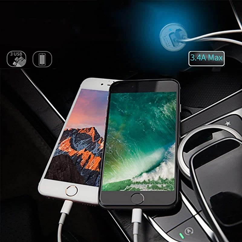USB Car Charger[2-Pack],24W/4.8A Rapid Car Charger Compatible with Phone 12(Pro Max)/12 mini/11 Pro Max/Xs/Xs max/Xr/X/8,G.alaxy Note S10/S9/S8 and More