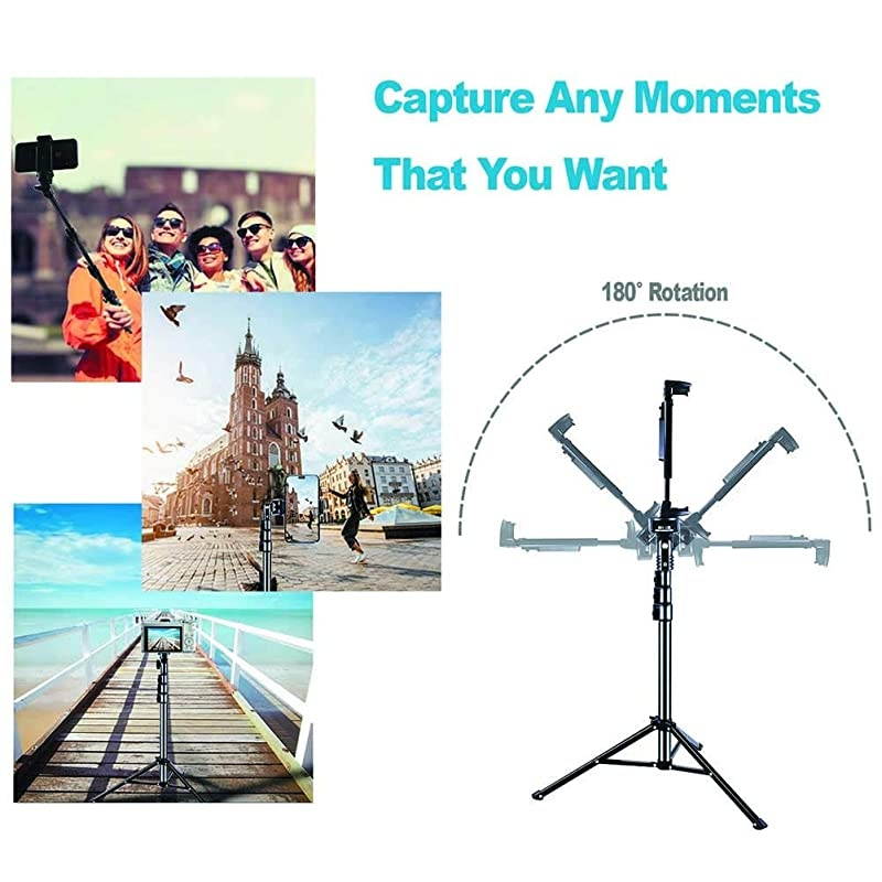 Selfie Stick Tripod  51quot Extendable Tripod Stand with Universal PhonePad Clip Remote Shooting Compatible with iPhone amp Android Devices Phone Tripod for Video Shooting Vlog Selfie