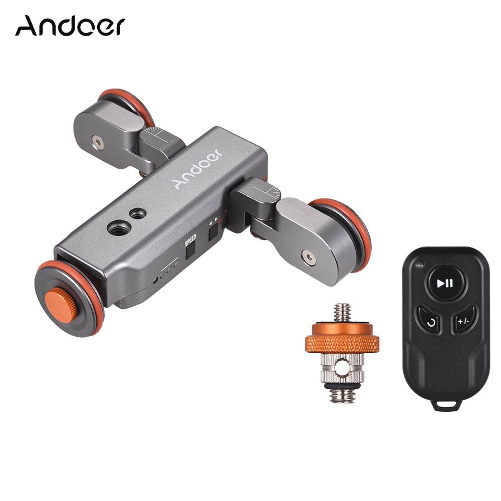 Andoer L4 PRO Motorized Camera Video Dolly with Scale Indication Electric Track Slider Wireless Remote Control/1800mAh Rechargeable   Battery 3 Speed Adjustable Mini Slider Skater for Cameras and