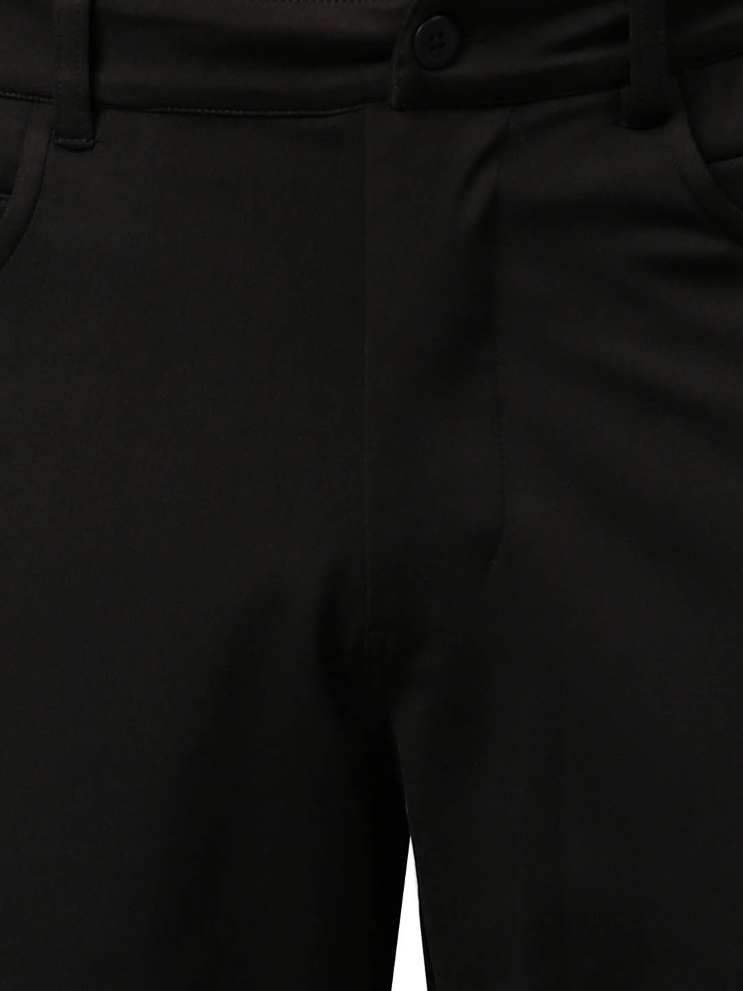 Slowave Black Regular Fit Trousers