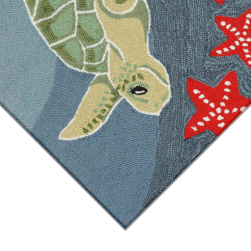 Frontporch Indoor/Outdoor Sea Turtle Ocean Rug 20"X30" Blue - Liora Manne