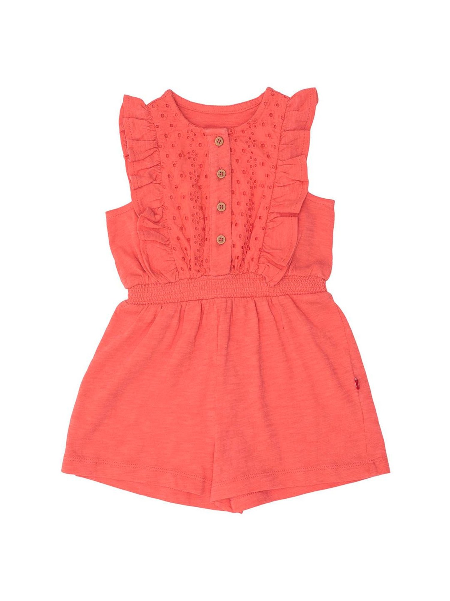 Nino Bambino Kids Peach Cut Work Jumpsuits