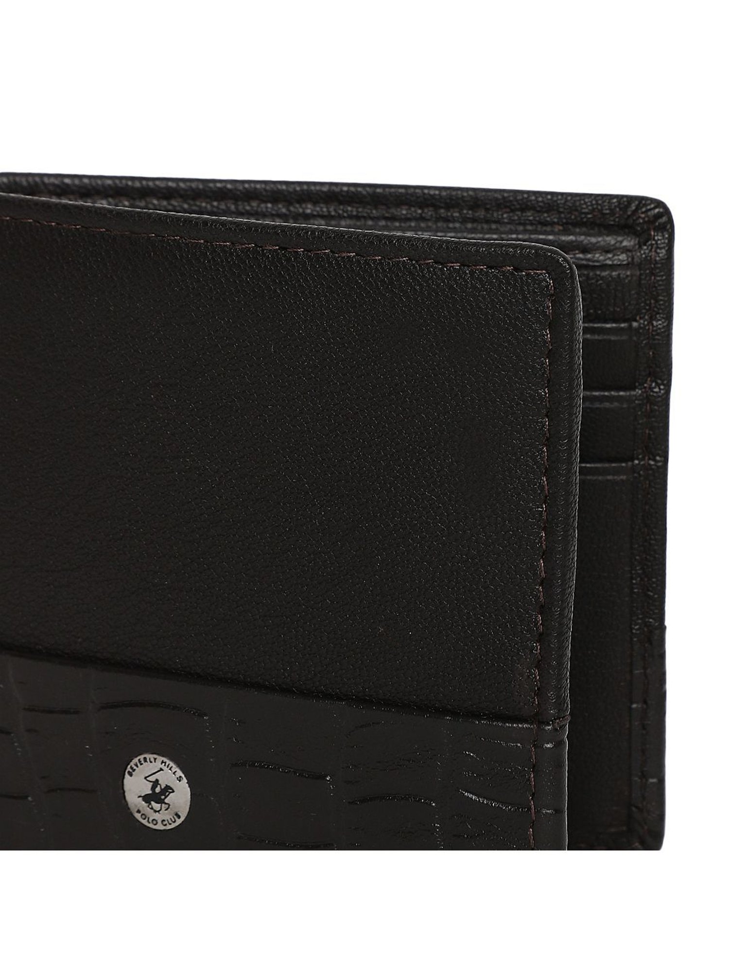 Beverly Hills Polo Club Brown Animal Effect Bi-Fold Wallet for Men
