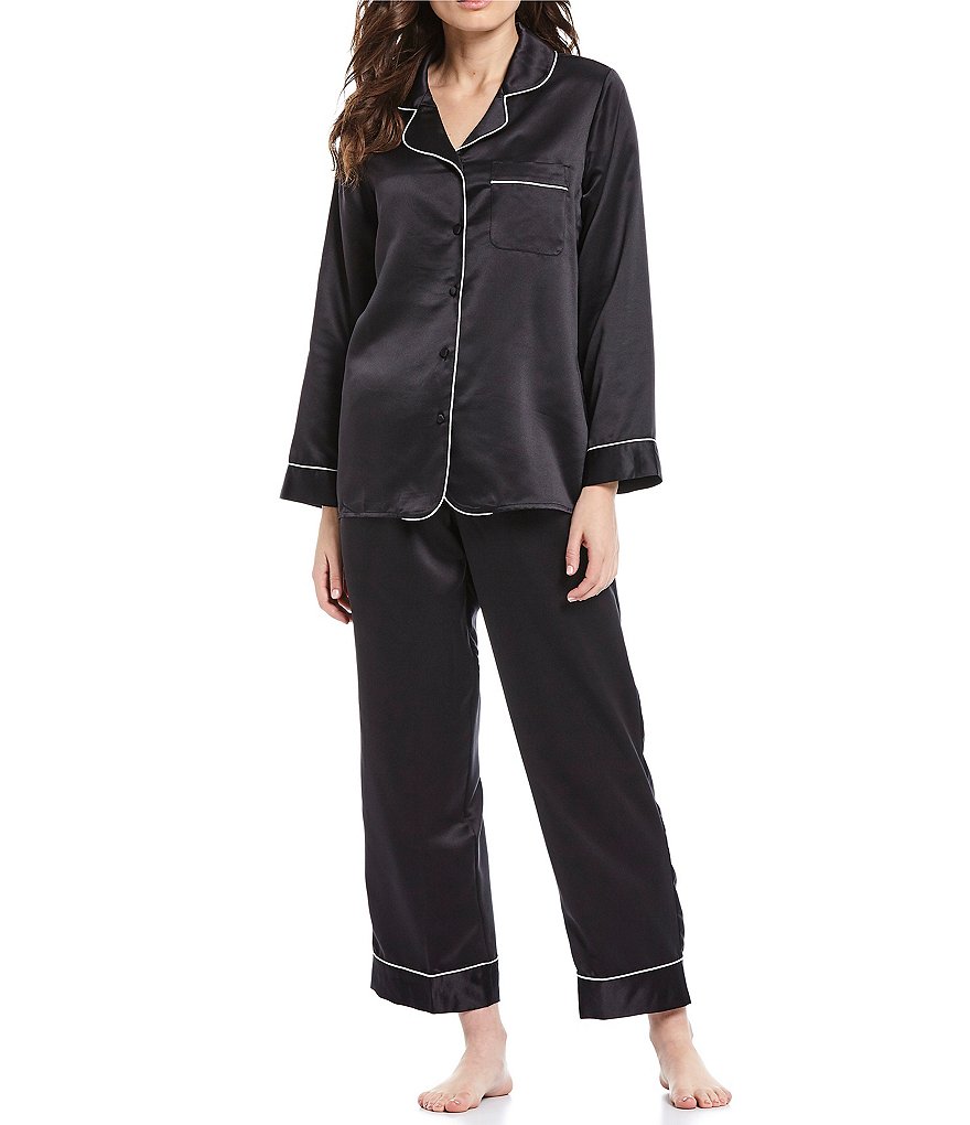 Cabernet Solid Satin Coordinating Pajama Set