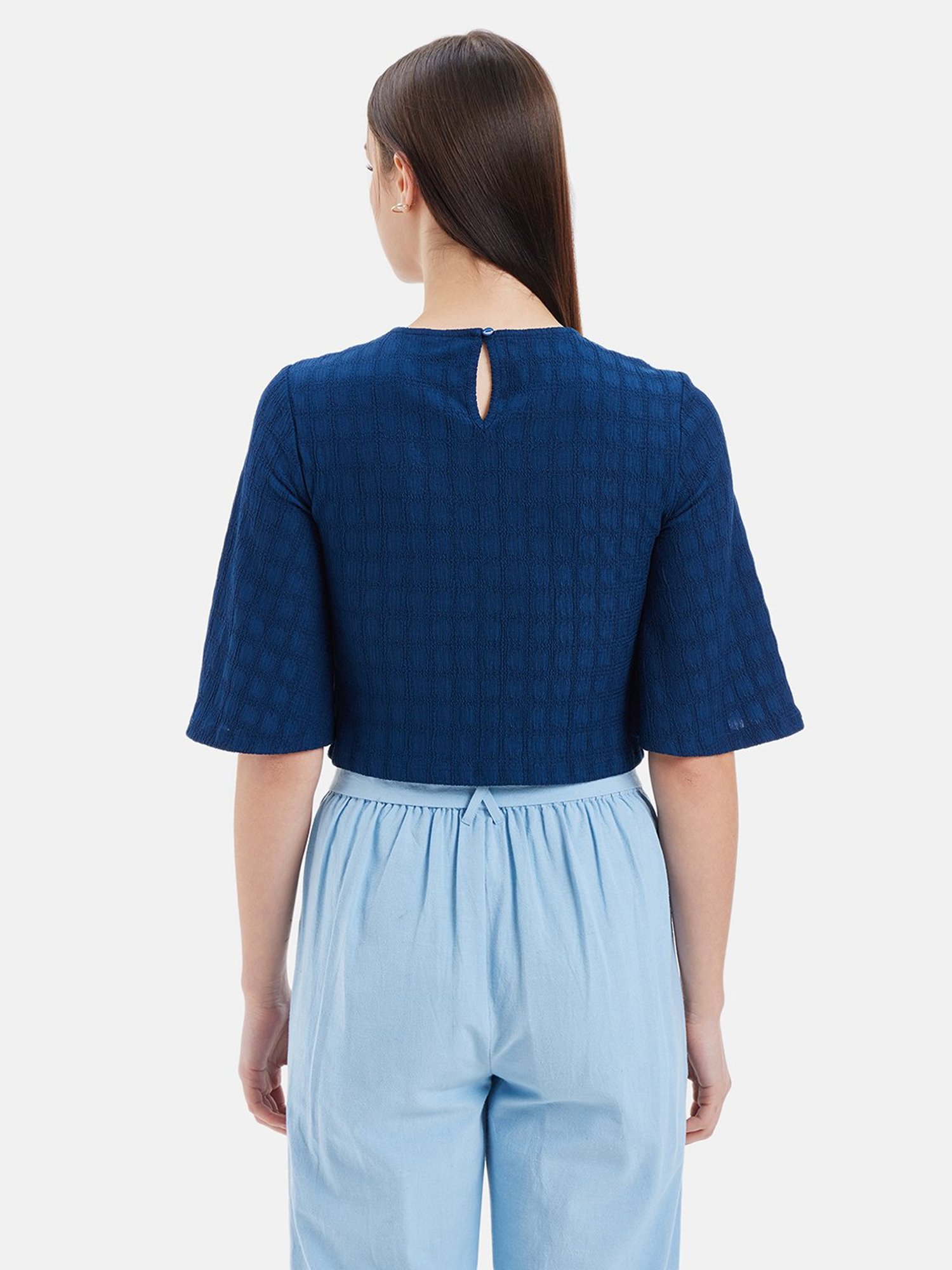 Kazo Blue Textured Top