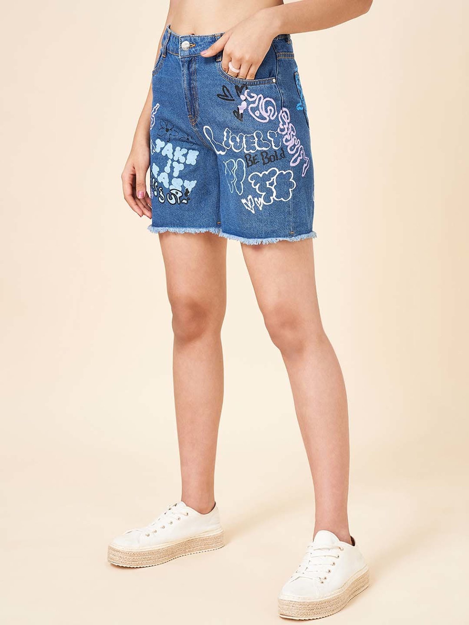 Coolsters by Pantaloons Kids Blue Cotton Printed Shorts