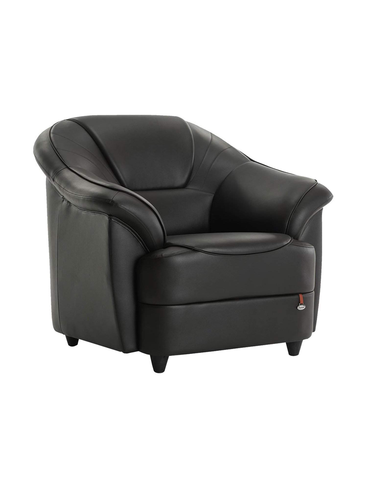 Durian Berry Black Premium Leatherette 1 Seater Sofa