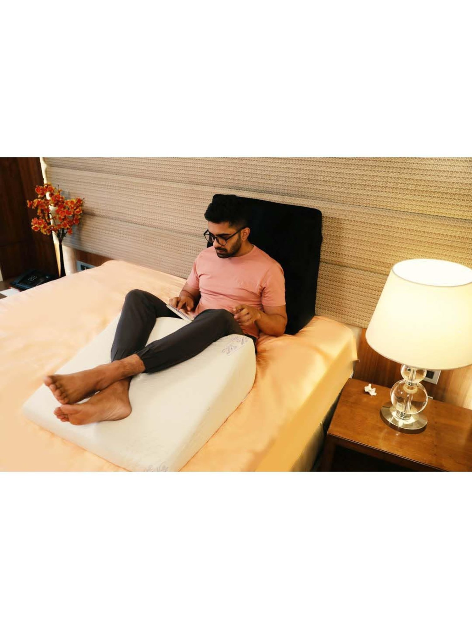 The White Willow White Round Wedge Pillow - Set of 1