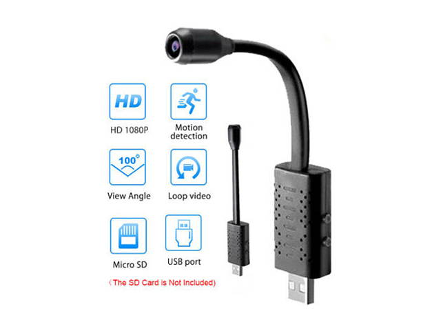 Smallest Spy Camera Wireless Hidden WiFi,Portable USB IP HD Nanny Camera with AI Human Motion Detection,Cloud Storage,Live Feed Streaming,Remote Viewing for Security on iOS,Android Phone APP U21