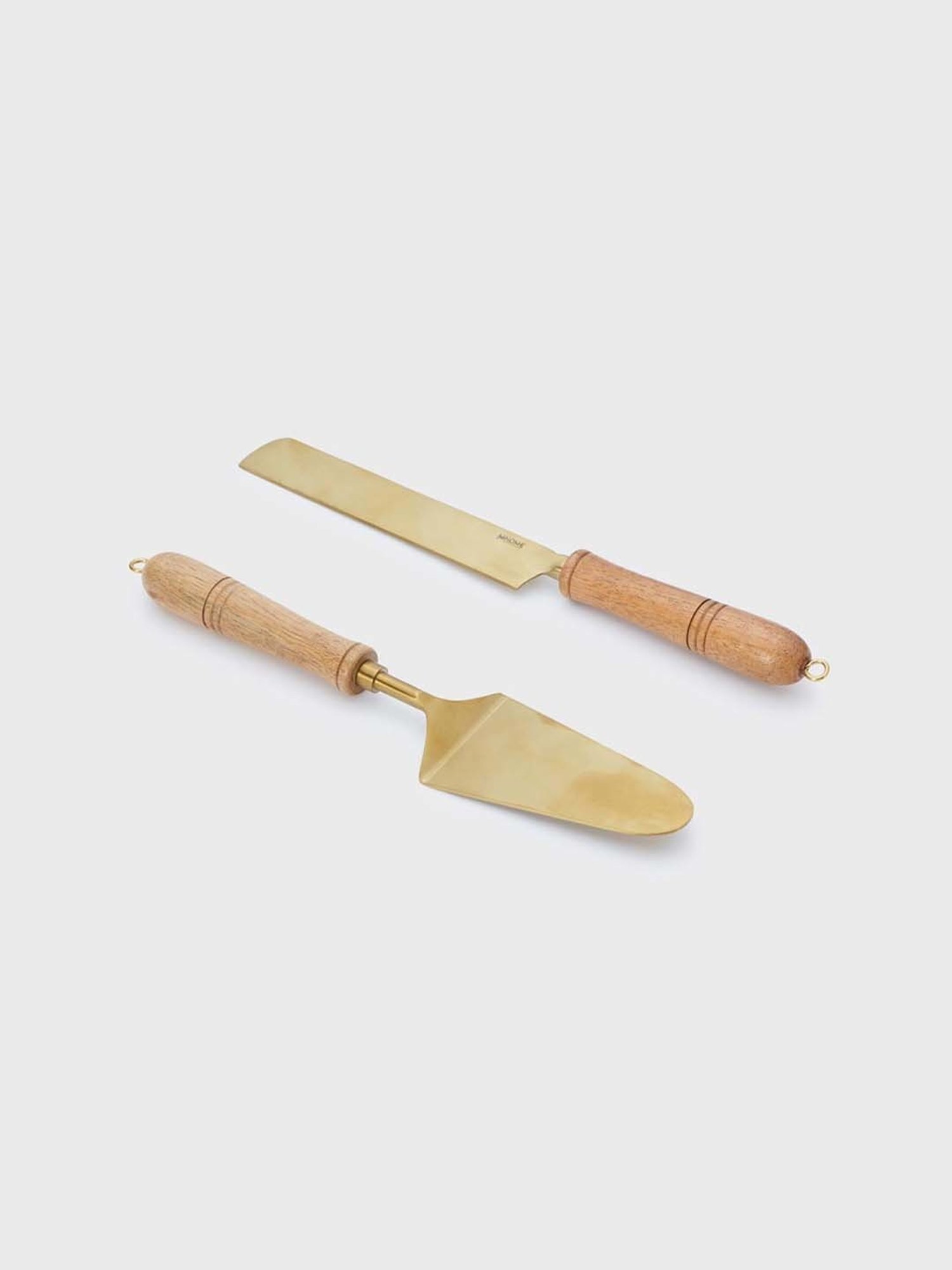 Fabindia Amantra Brown Metal 1 Knife & 1 Server