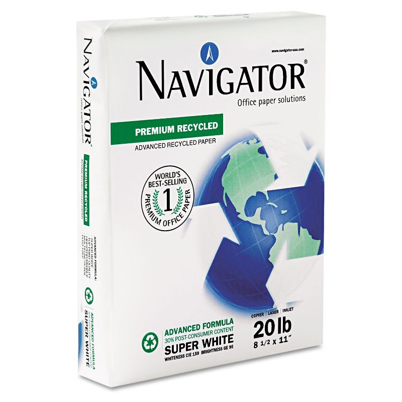 Navigator Premium Recycled Paper 92 Brightness 20lb 8-1/2 x 11 White 5000/Carton NR1120