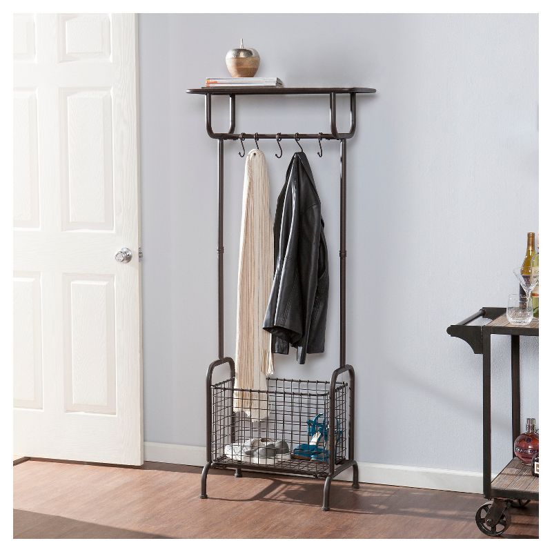 Belmont Entryway Storage Rack - Rustic Brown - Aiden Lane