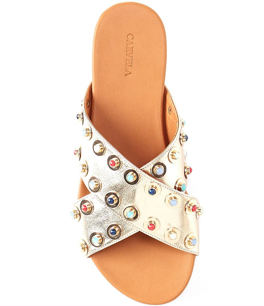 Carvela Koncern Leather Colorful Studded Detail Sandals