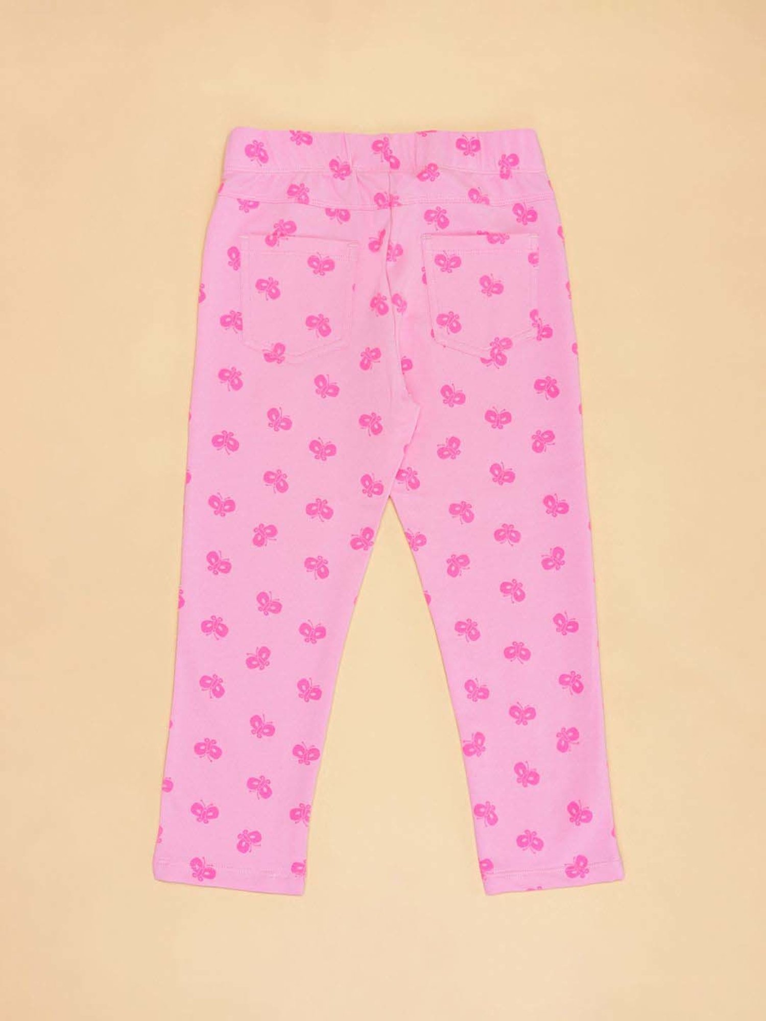 Pantaloons Junior Kids Candy Pink Cotton Regular Fit Legging