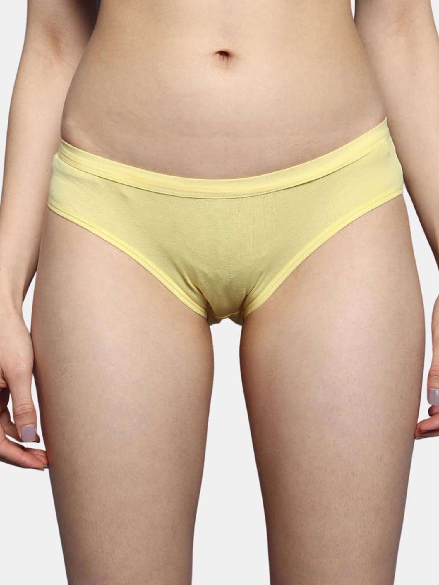 Bleeding Heart Yellow & Purple Plain Panties - Pack Of 2