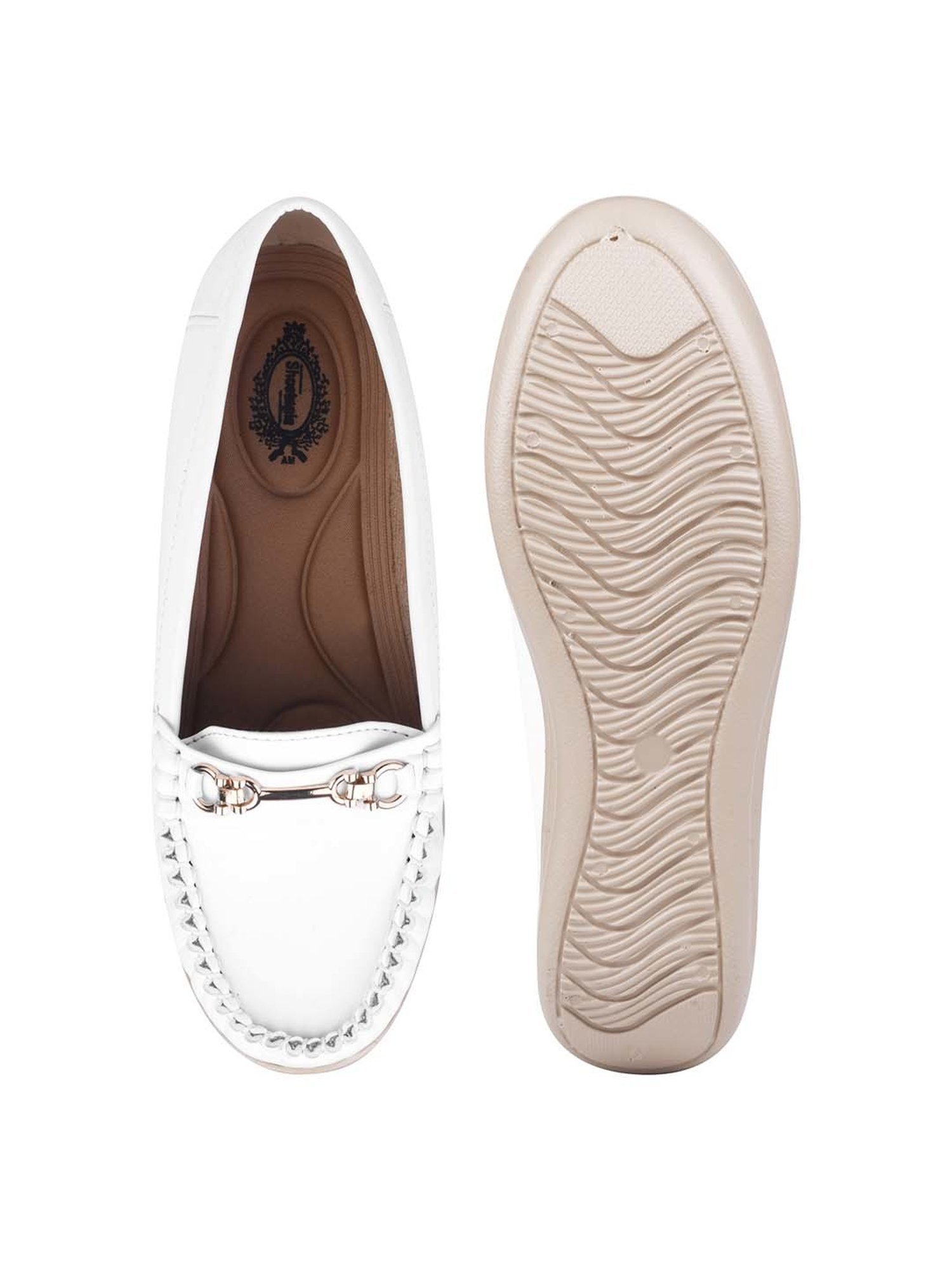 Shoetopia Kids White Casual Loafers