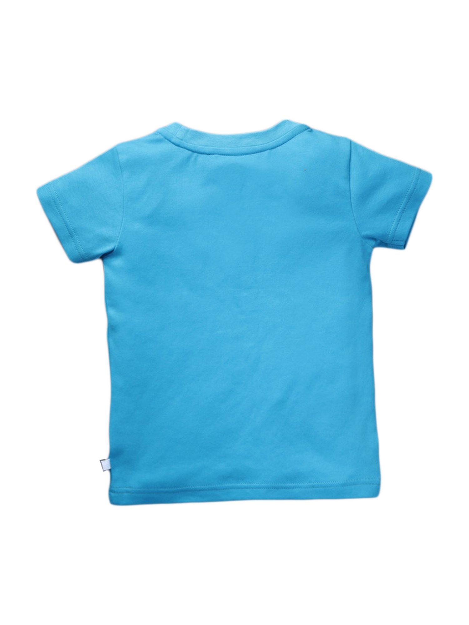 Pranava Boys Blue Cotton Patch Work T-Shirt